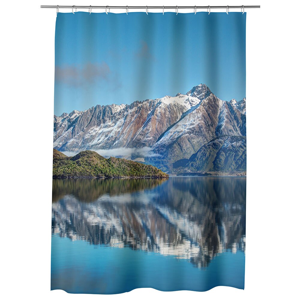 Perdea Dus, Cada, pentru Baie, Heartwork, Munti peste ape, Model Multicolor, Decoratiuni Baie, 150 x 200 cm