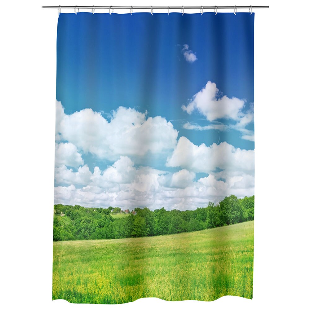Perdea Dus, Cada, pentru Baie, Heartwork, Peisaj utopic, Model Multicolor, Decoratiuni Baie, 150 x 200 cm