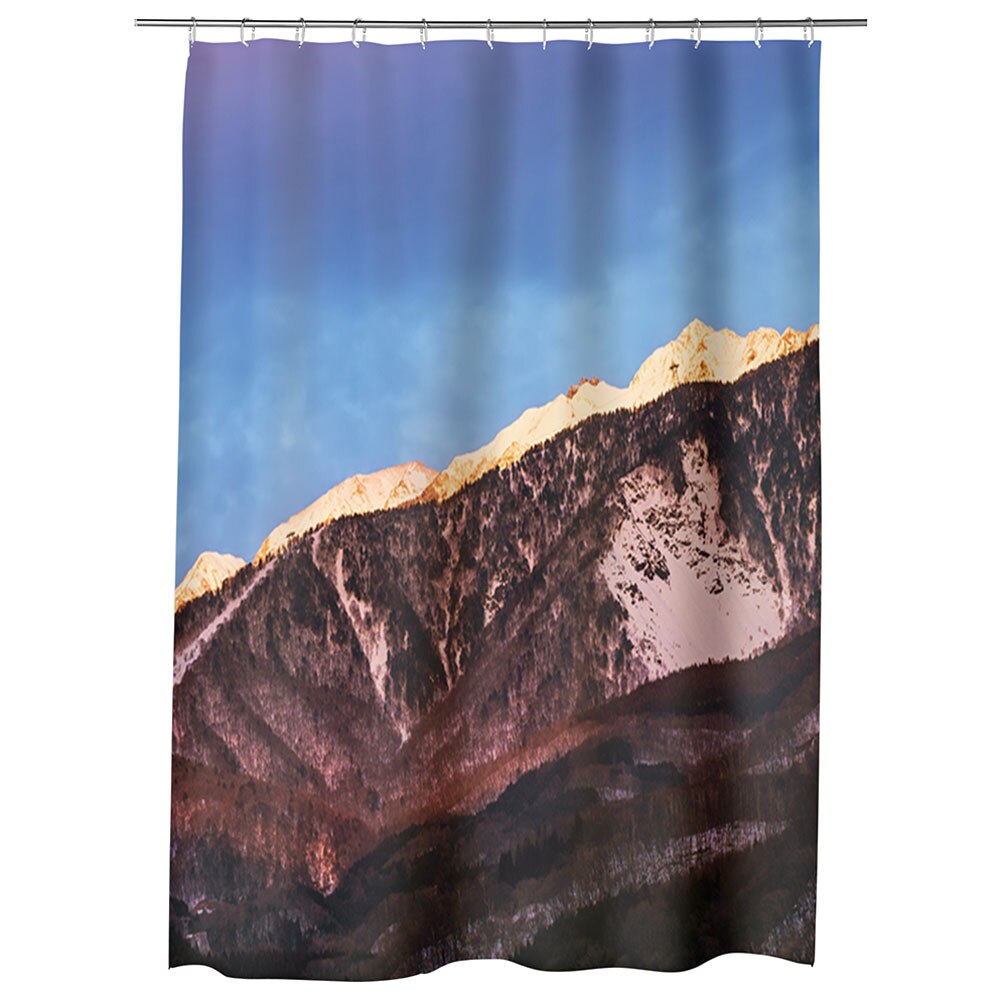 Perdea Dus, Cada, pentru Baie, Heartwork, Munti maro, Model Multicolor, Decoratiuni Baie, 150 x 200 cm