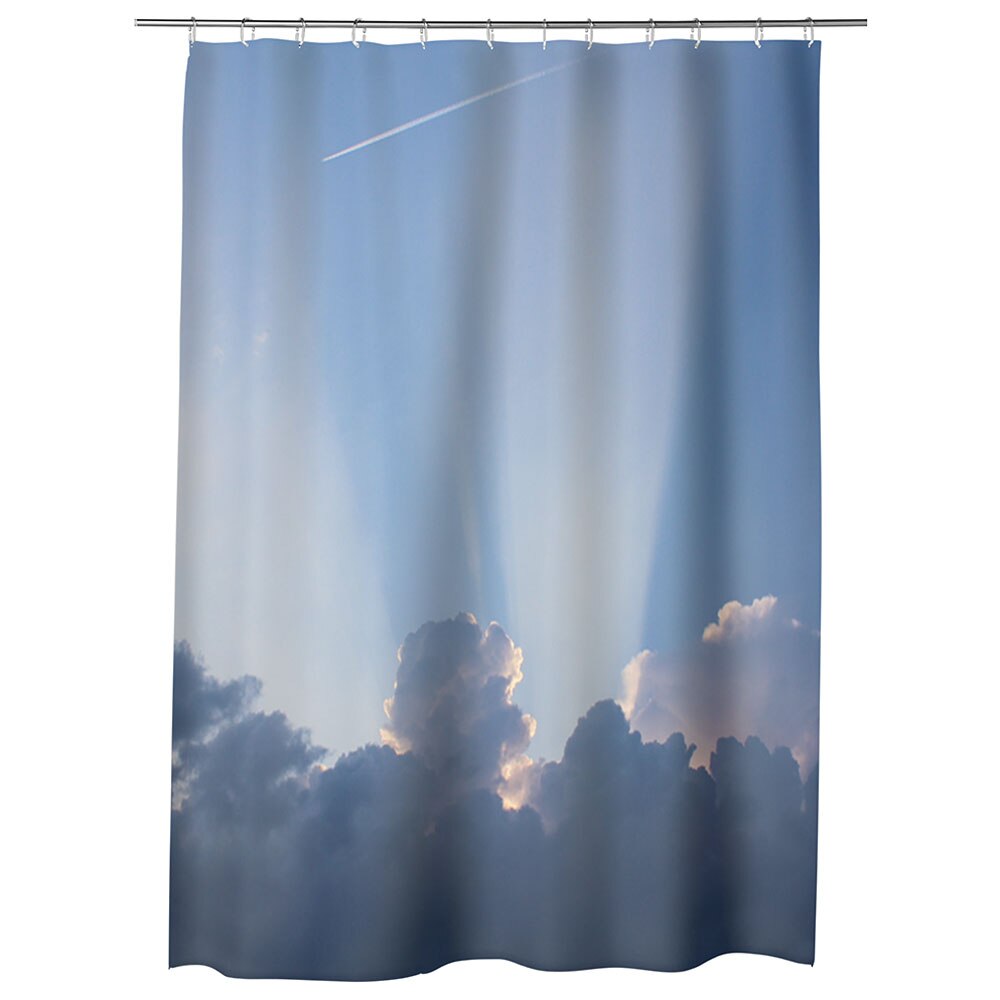 Perdea Dus, Cada, pentru Baie, Heartwork, Raze prin nori, Model Multicolor, Decoratiuni Baie, 150 x 200 cm
