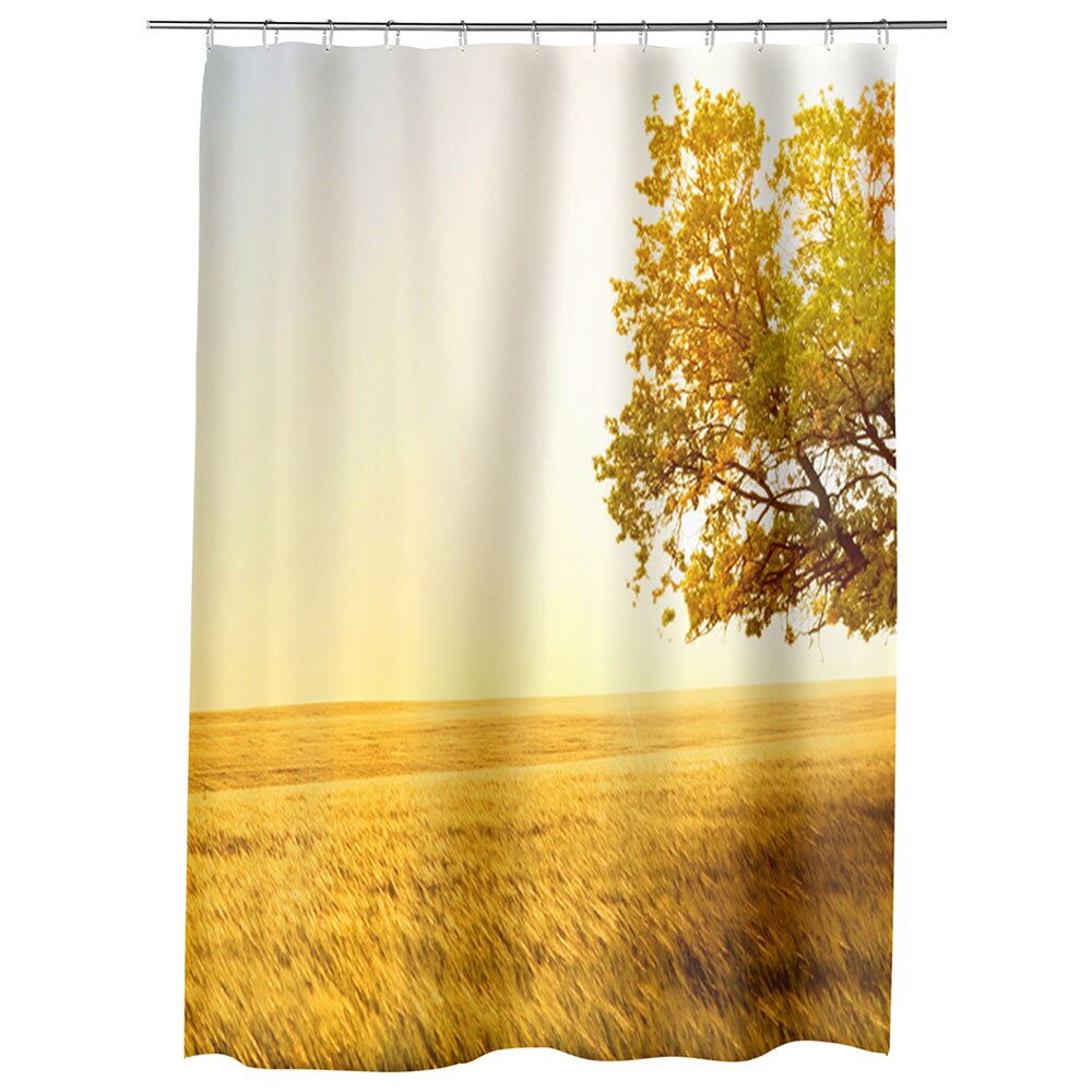 Perdea Dus, Cada, pentru Baie, Heartwork, Galben, Model Multicolor, Decoratiuni Baie, 150 x 200 cm