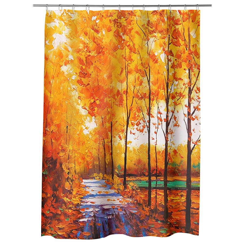 Perdea Dus, Cada, pentru Baie, Heartwork, Drum printre copaci, Model Multicolor, Decoratiuni Baie, 150 x 200 cm