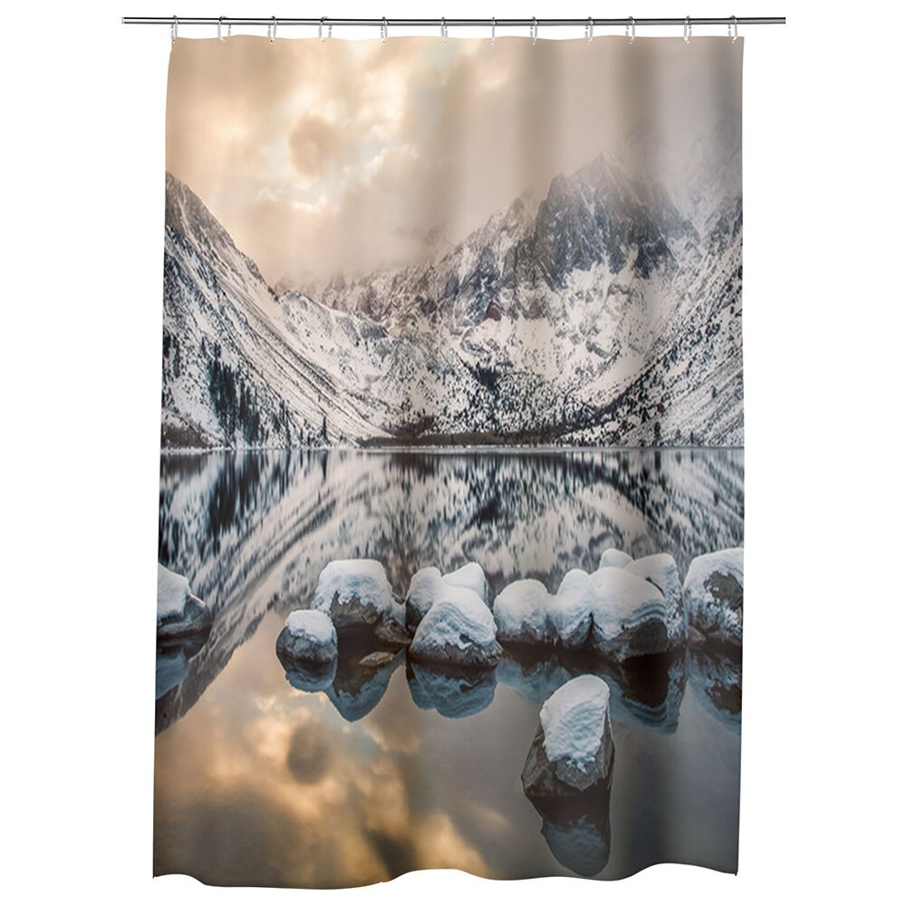 Perdea Dus, Cada, pentru Baie, Heartwork, Zapada si oglinda, Model Multicolor, Decoratiuni Baie, 150 x 200 cm