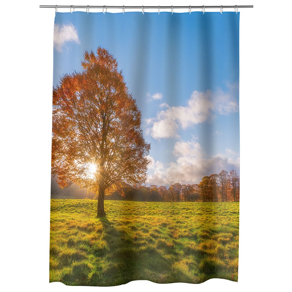 Perdea Dus, Cada, pentru Baie, Heartwork, Dupa copac, Model Multicolor, Decoratiuni Baie, 150 x 200 cm