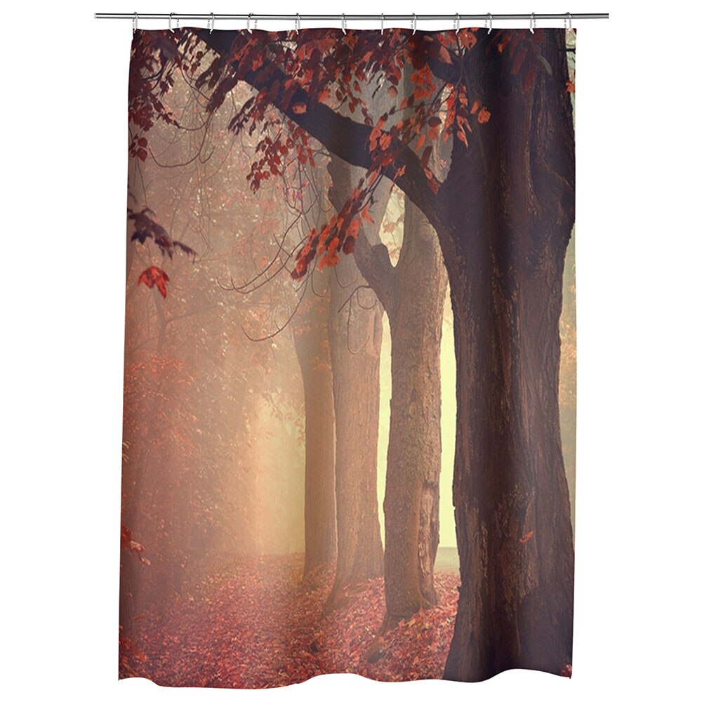 Perdea Dus, Cada, pentru Baie, Heartwork, Ceata in padure, Model Multicolor, Decoratiuni Baie, 150 x 200 cm