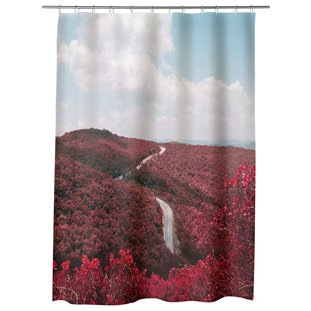 Perdea Dus, Cada, pentru Baie, Heartwork, Totul este rosu, Model Multicolor, Decoratiuni Baie, 150 x 200 cm