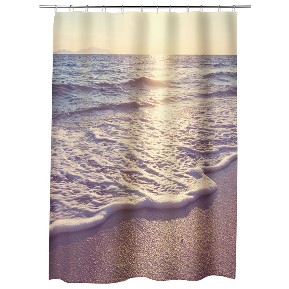 Perdea Dus, Cada, pentru Baie, Heartwork, Dimineata pe plaja, Model Multicolor, Decoratiuni Baie, 150 x 200 cm