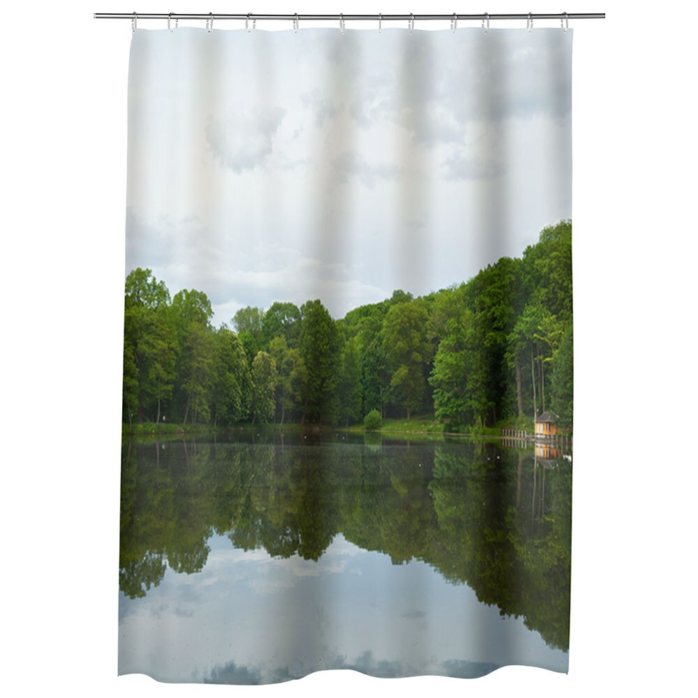 Perdea Dus, Cada, pentru Baie, Heartwork, Liniste pe lac, Model Multicolor, Decoratiuni Baie, 150 x 200 cm