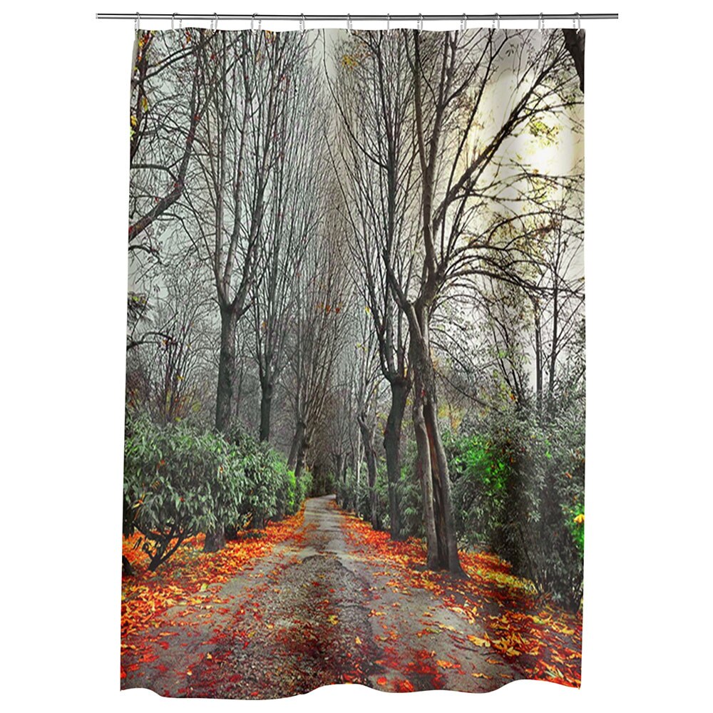 Perdea Dus, Cada, pentru Baie, Heartwork, Drum rosu, Model Multicolor, Decoratiuni Baie, 150 x 200 cm