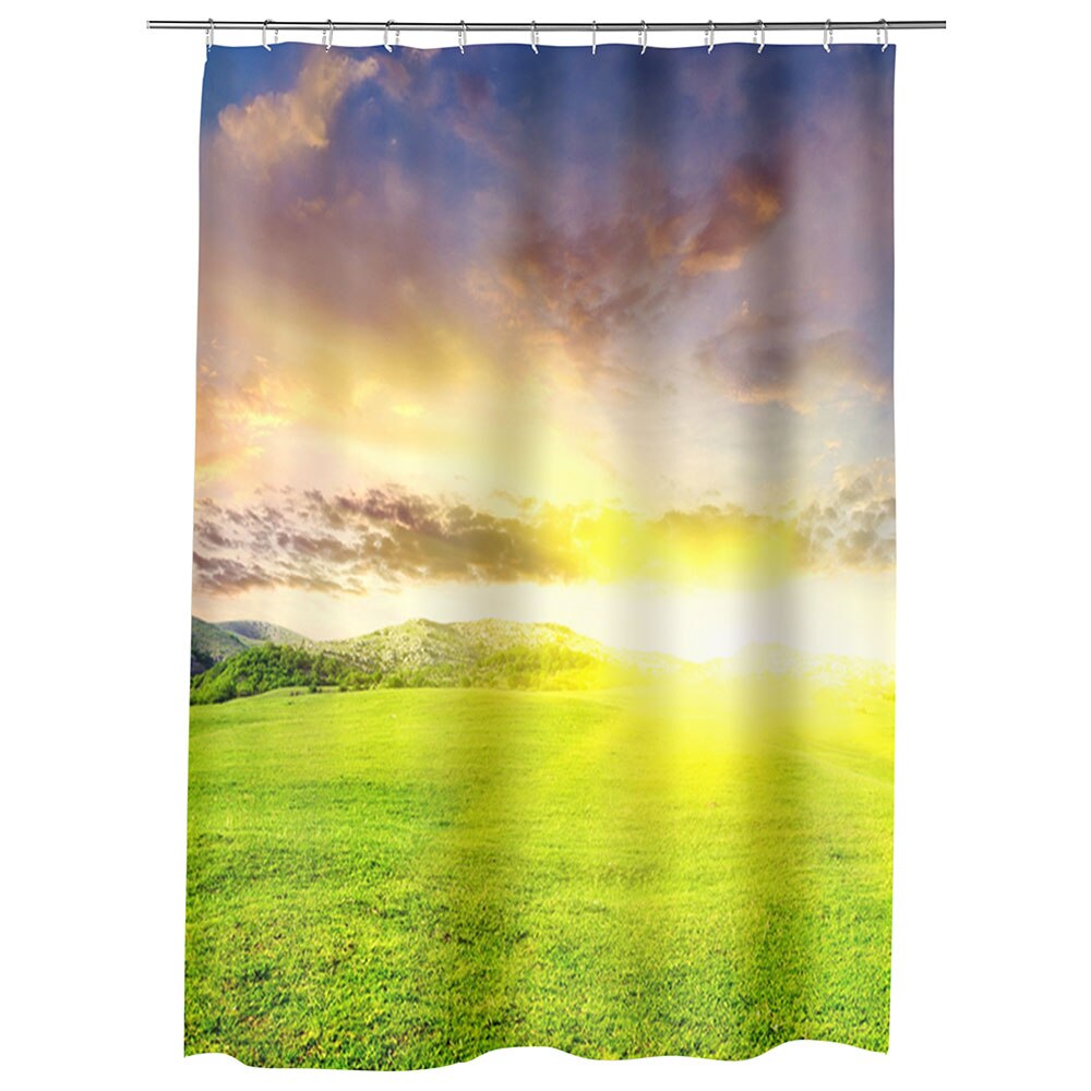 Perdea Dus, Cada, pentru Baie, Heartwork, Campie perfecta, Model Multicolor, Decoratiuni Baie, 150 x 200 cm