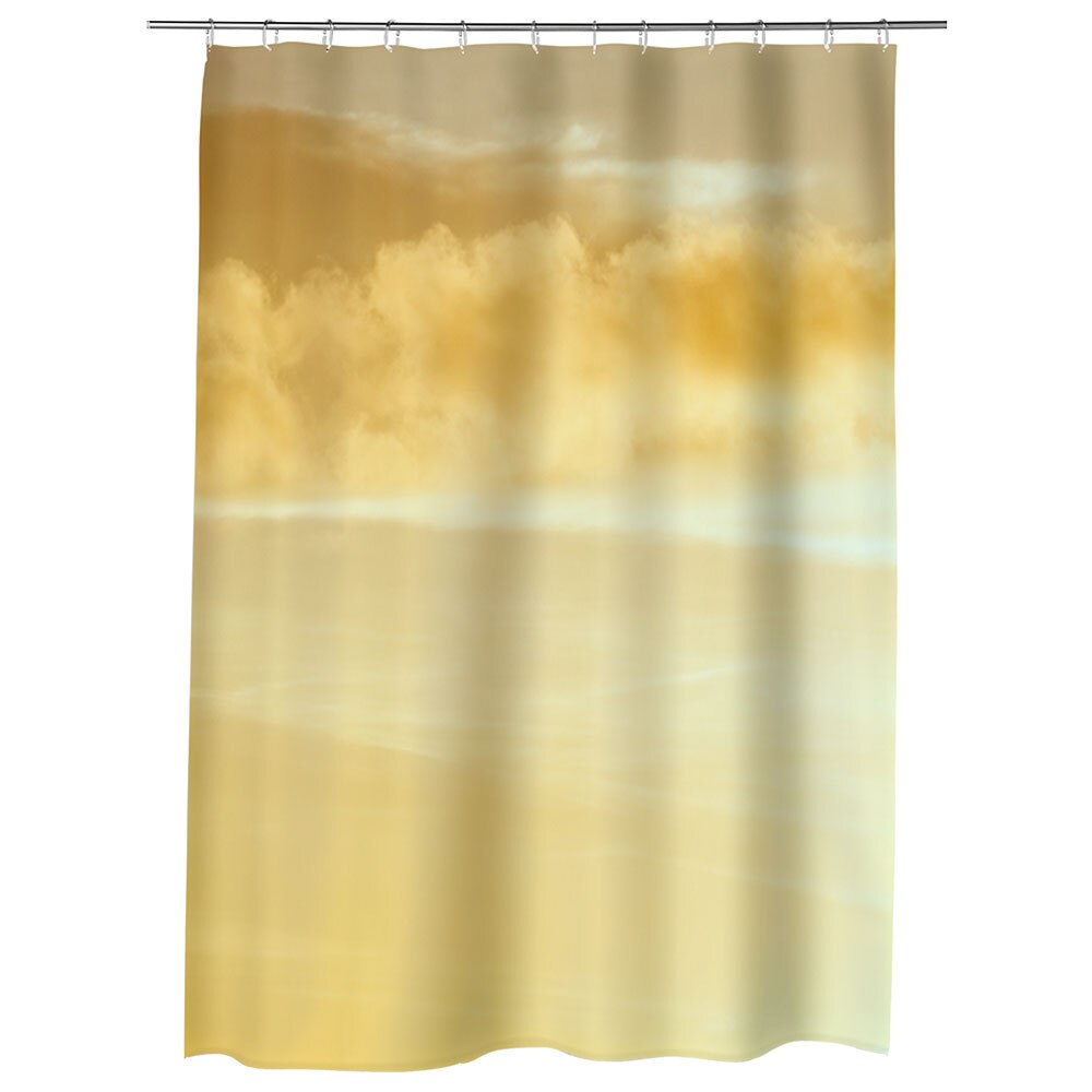 Perdea Dus, Cada, pentru Baie, Heartwork, Galben pai, Model Multicolor, Decoratiuni Baie, 150 x 200 cm