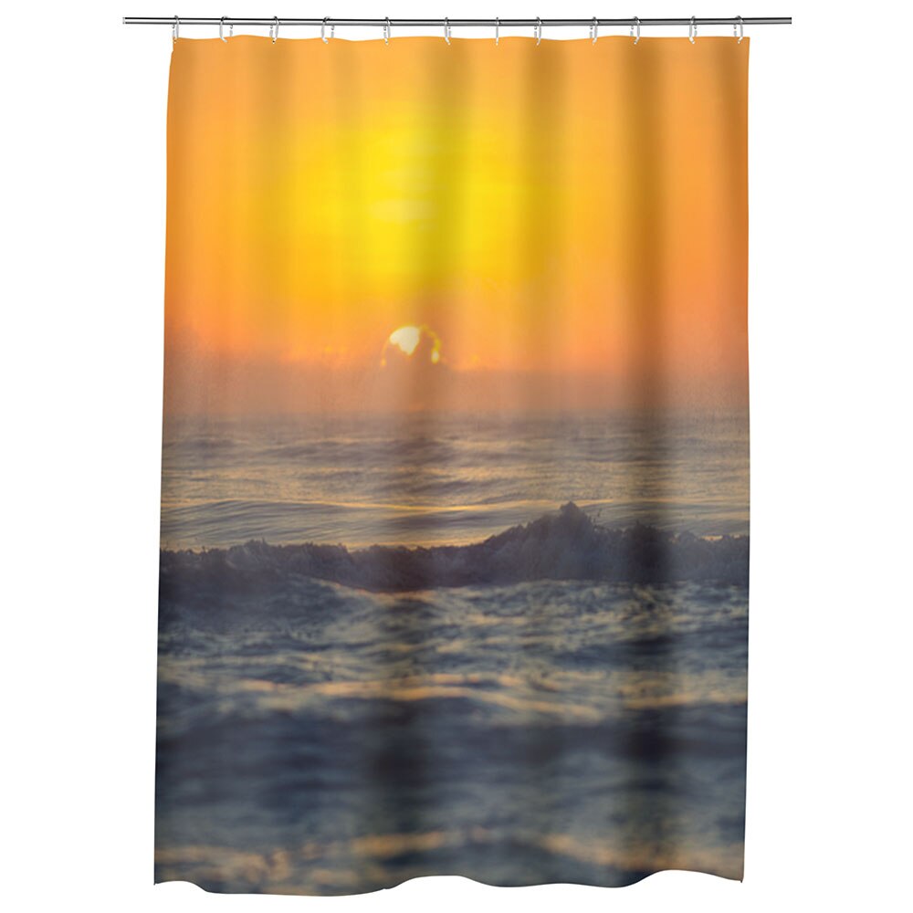 Perdea Dus, Cada, pentru Baie, Heartwork, Mare agitata la apus, Model Multicolor, Decoratiuni Baie, 150 x 200 cm