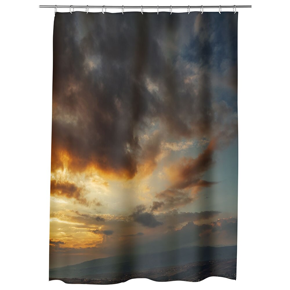 Perdea Dus, Cada, pentru Baie, Heartwork, Lupta norilor, Model Multicolor, Decoratiuni Baie, 150 x 200 cm