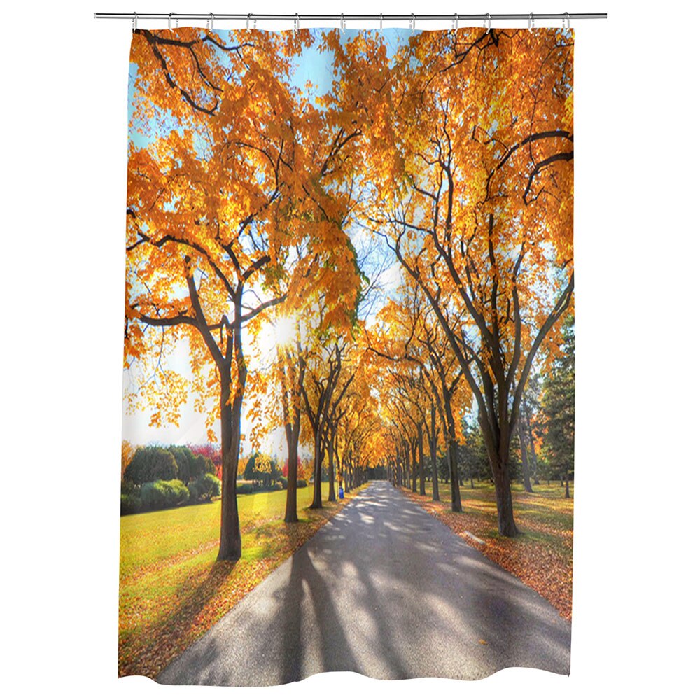 Perdea Dus, Cada, pentru Baie, Heartwork, Umbre de copaci, Model Multicolor, Decoratiuni Baie, 150 x 200 cm