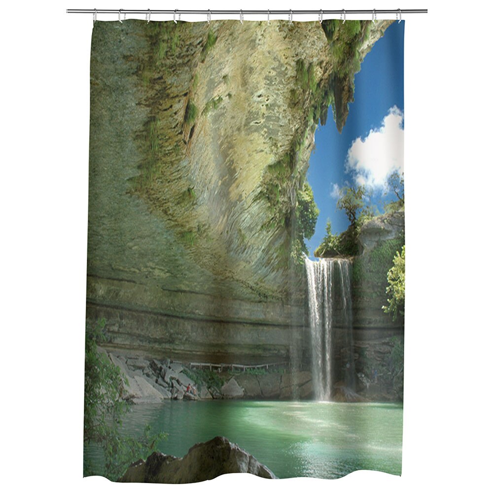 Perdea Dus, Cada, pentru Baie, Heartwork, Cascada ireala, Model Multicolor, Decoratiuni Baie, 150 x 200 cm