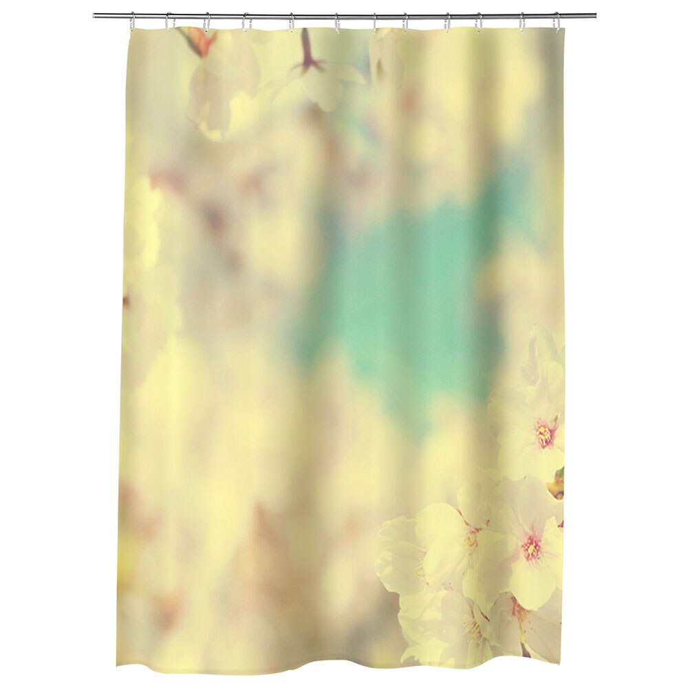 Perdea Dus, Cada, pentru Baie, Heartwork, Alb-turcuaz, Model Multicolor, Decoratiuni Baie, 150 x 200 cm