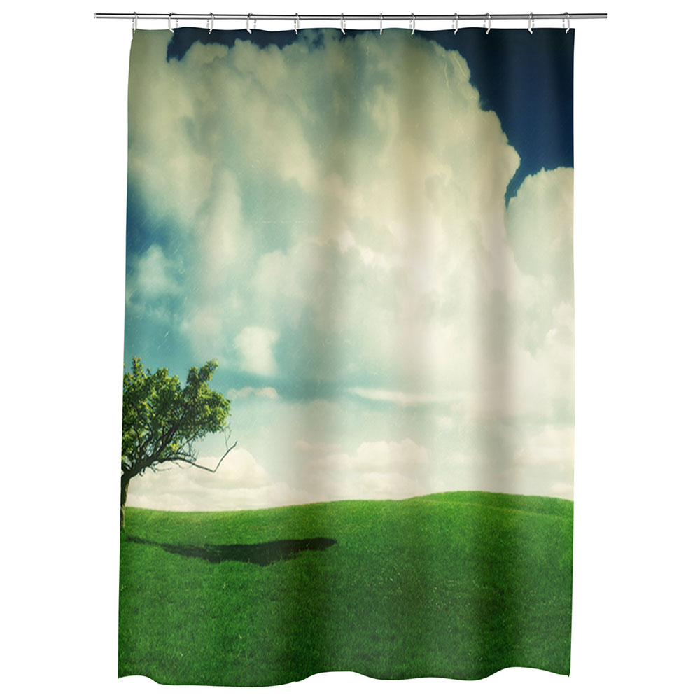 Perdea Dus, Cada, pentru Baie, Heartwork, Copacel, Model Multicolor, Decoratiuni Baie, 150 x 200 cm