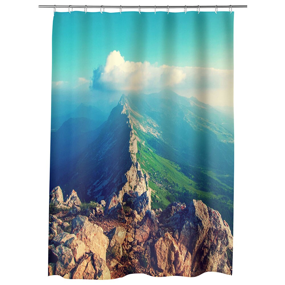 Perdea Dus, Cada, pentru Baie, Heartwork, Pe creasta muntelui, Model Multicolor, Decoratiuni Baie, 150 x 200 cm