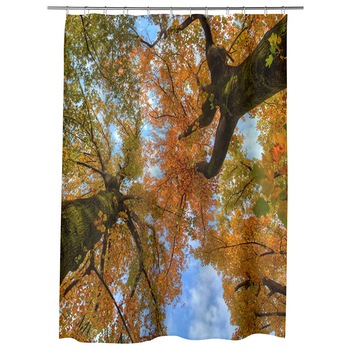 Perdea Dus, Cada, pentru Baie, Heartwork, Doi copaci de jos, Model Multicolor, Decoratiuni Baie, 150 x 200 cm