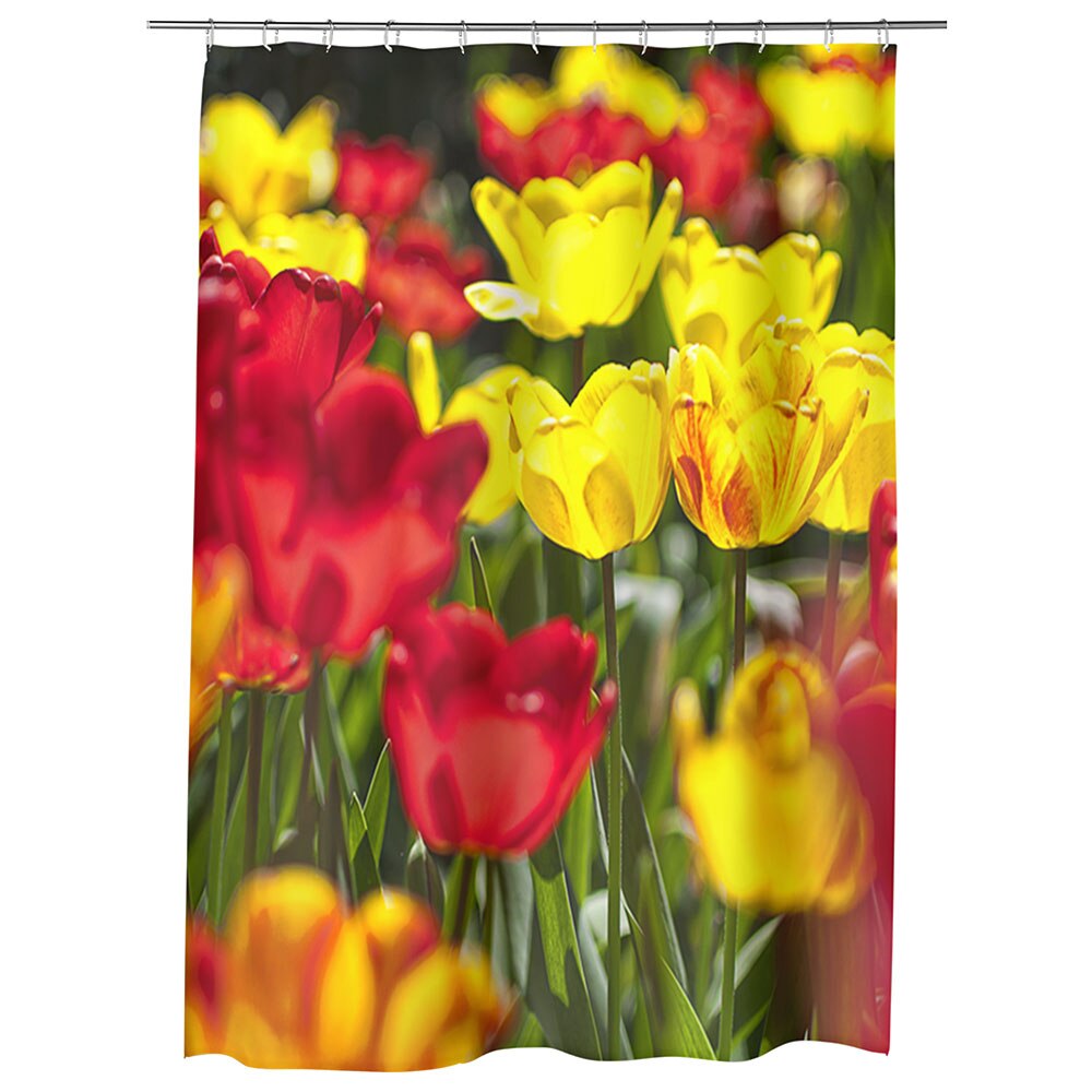 Perdea Dus, Cada, pentru Baie, Heartwork, Lalele, Model Multicolor, Decoratiuni Baie, 150 x 200 cm