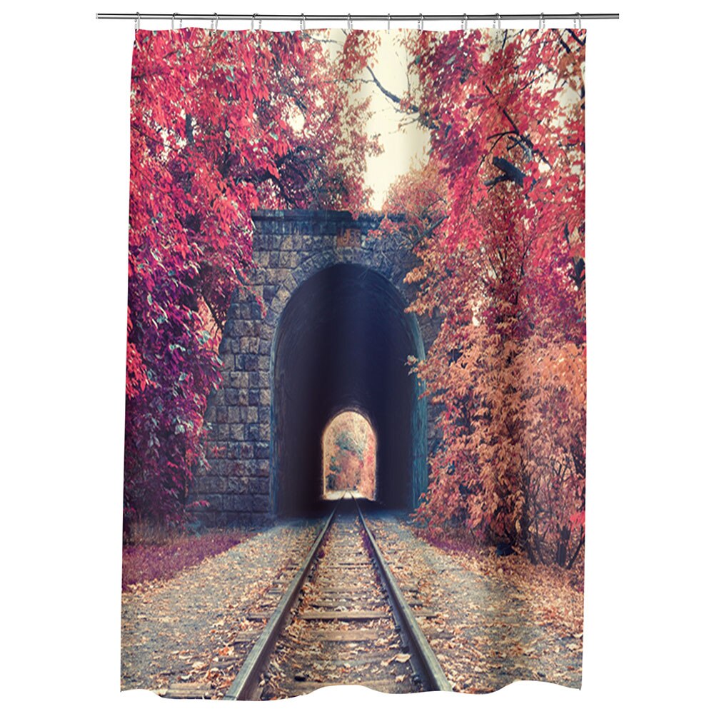 Perdea Dus, Cada, pentru Baie, Heartwork, Cale ferata, Model Multicolor, Decoratiuni Baie, 150 x 200 cm