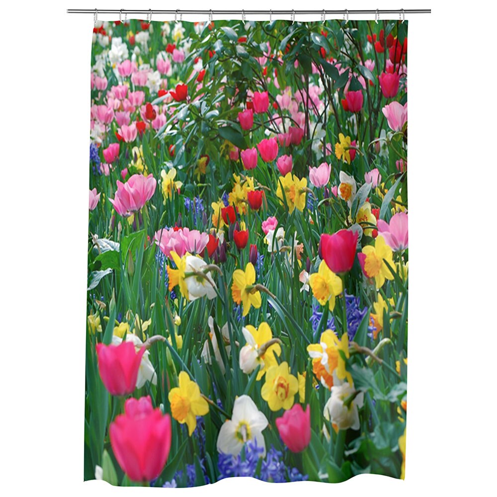 Perdea Dus, Cada, pentru Baie, Heartwork, Flori inghesuite, Model Multicolor, Decoratiuni Baie, 150 x 200 cm