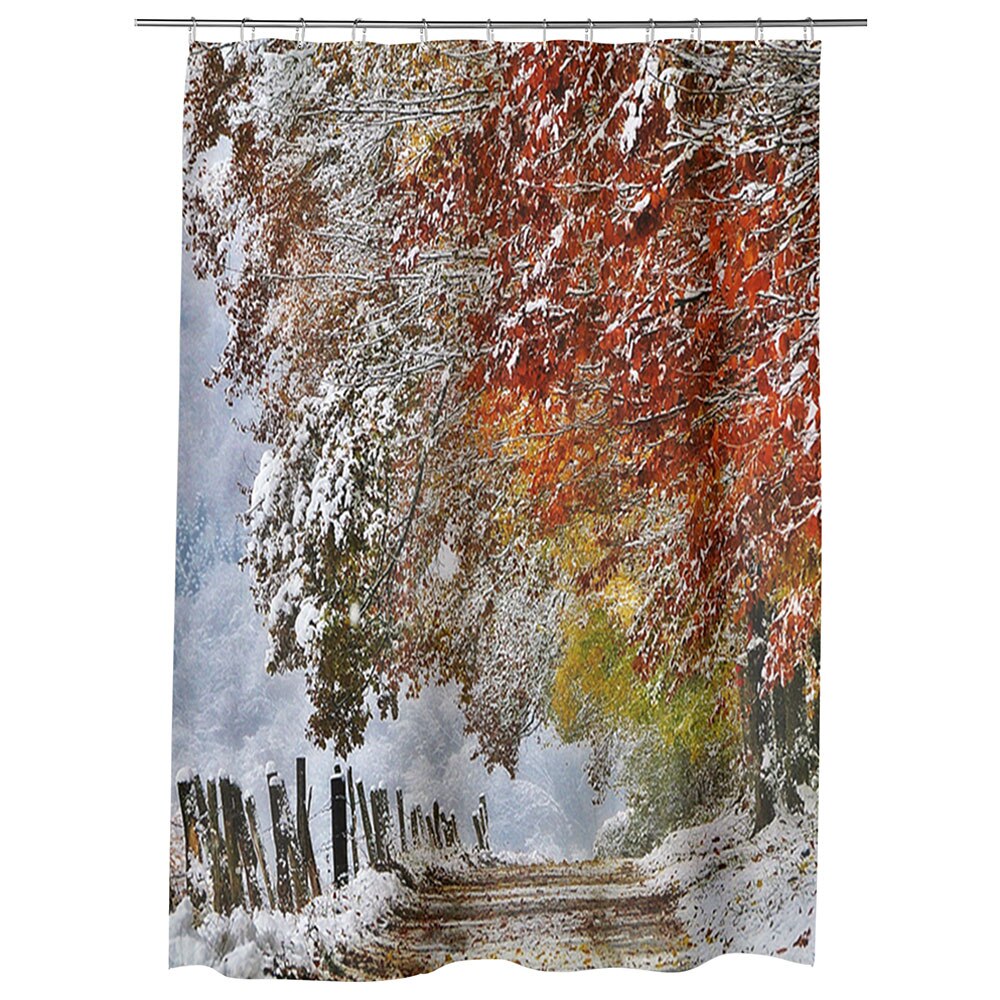 Perdea Dus, Cada, pentru Baie, Heartwork, A venit iarna, Model Multicolor, Decoratiuni Baie, 150 x 200 cm