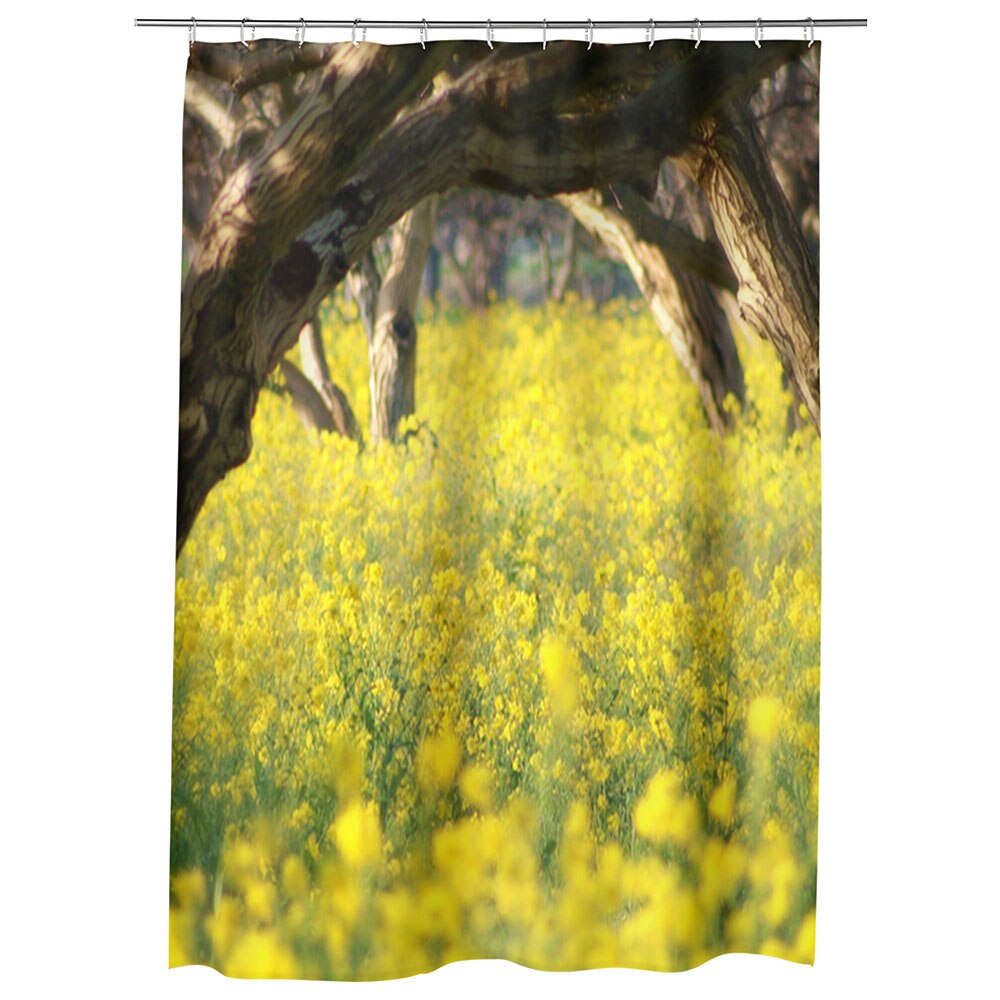 Perdea Dus, Cada, pentru Baie, Heartwork, Floricele sub copaci, Model Multicolor, Decoratiuni Baie, 150 x 200 cm