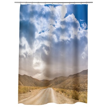 Perdea Dus, Cada, pentru Baie, Heartwork, Drum prin desert, Model Multicolor, Decoratiuni Baie, 150 x 200 cm Perdea Dus, Cada, pentru Baie, Heartwork, Drum prin desert, Model Multicolor, Decoratiuni Baie, 150 x 200 cm