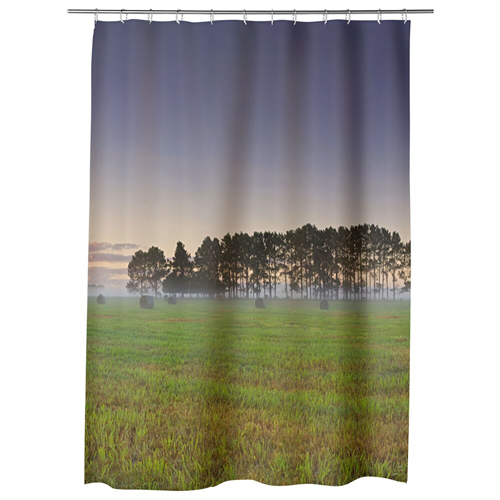 Perdea Dus, Cada, pentru Baie, Heartwork, Palc de copaci, Model Multicolor, Decoratiuni Baie, 150 x 200 cm