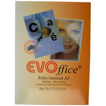 Folie laminat EVOffice A3, 80 microni, 100 buc/top Folie laminat EVOffice A3, 80 microni, 100 buc/top