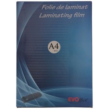Folie laminare EVOffice A4, 80 microni, 100 buc/top Folie laminare EVOffice A4, 80 microni, 100 buc/top