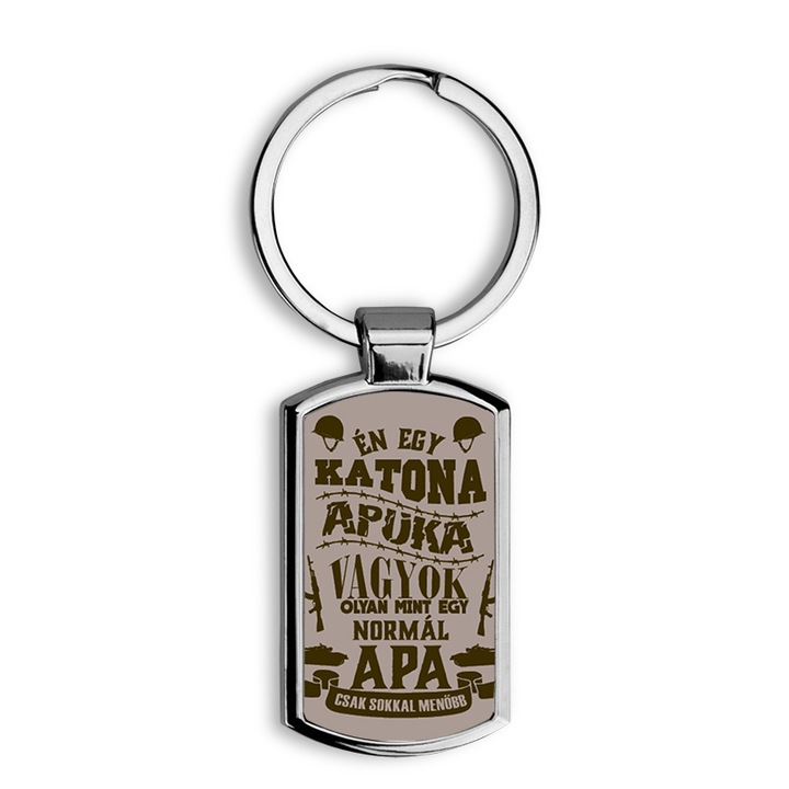 Katona apuka mintás fém kulcstartó