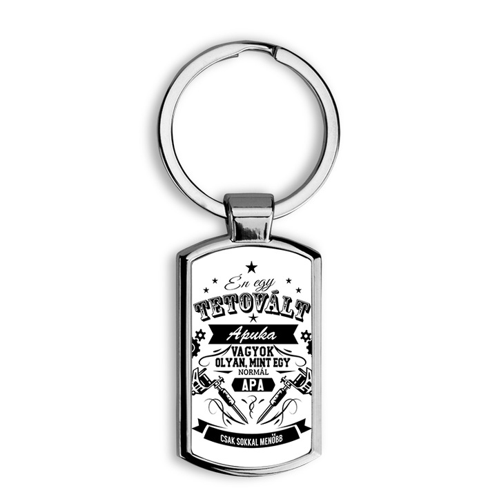 Tigris mintás fém kulcstartó