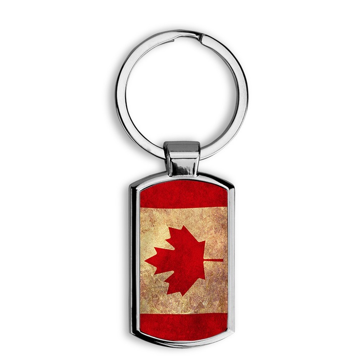 Canada zászlaja mintás fém kulcstartó