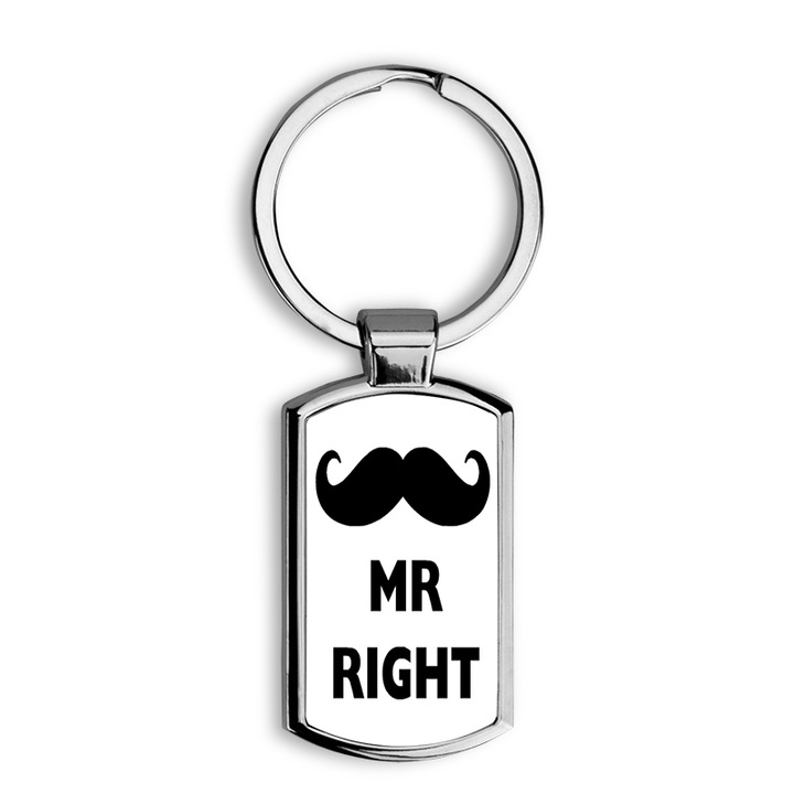 MRS Right mintás fém kulcstartó