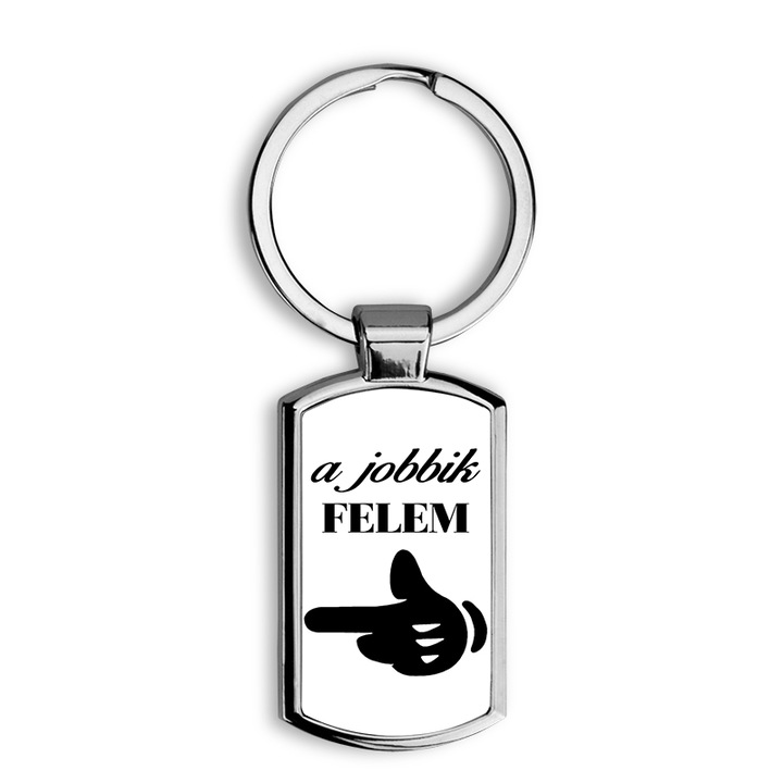 Jobbik felem mintás fém kulcstartó
