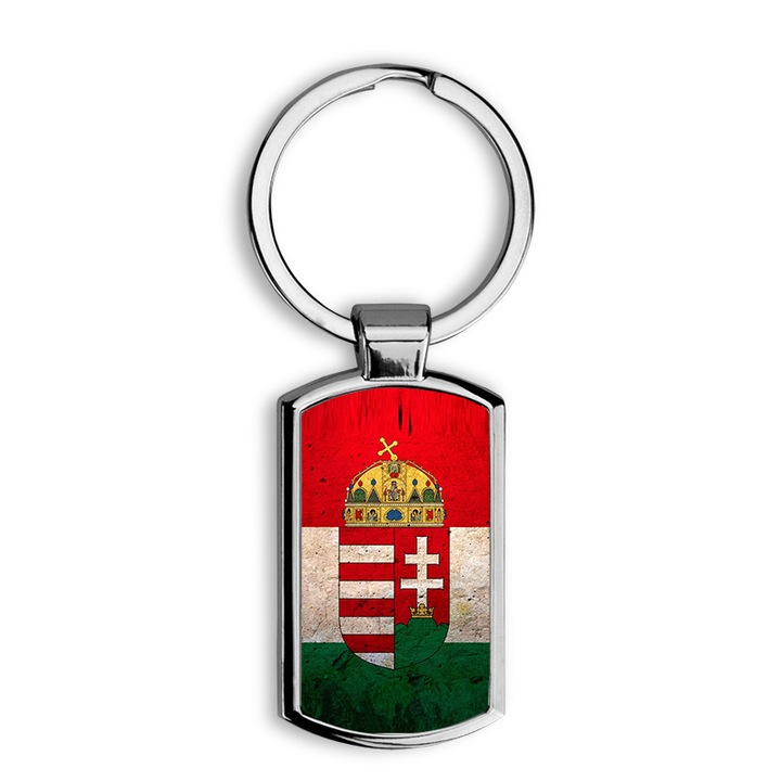 Magyar zászló mintás fém kulcstartó 1