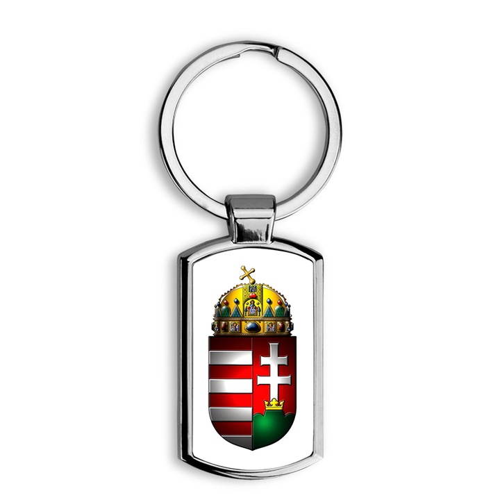Magyar címer mintás fém kulcstartó
