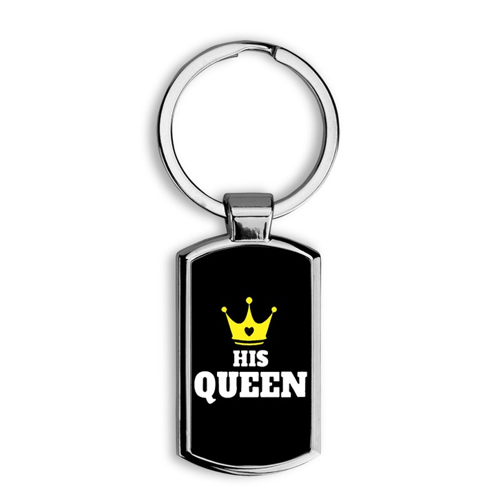 Queen mintás fém kulcstartó