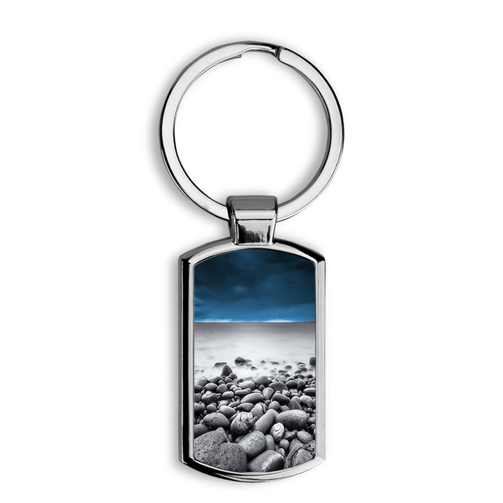 Tengerpart mintás fém kulcstartó