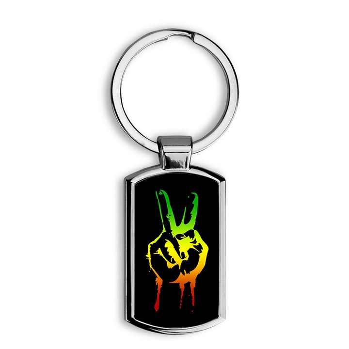 Raszta mintás fém kulcstartó 1