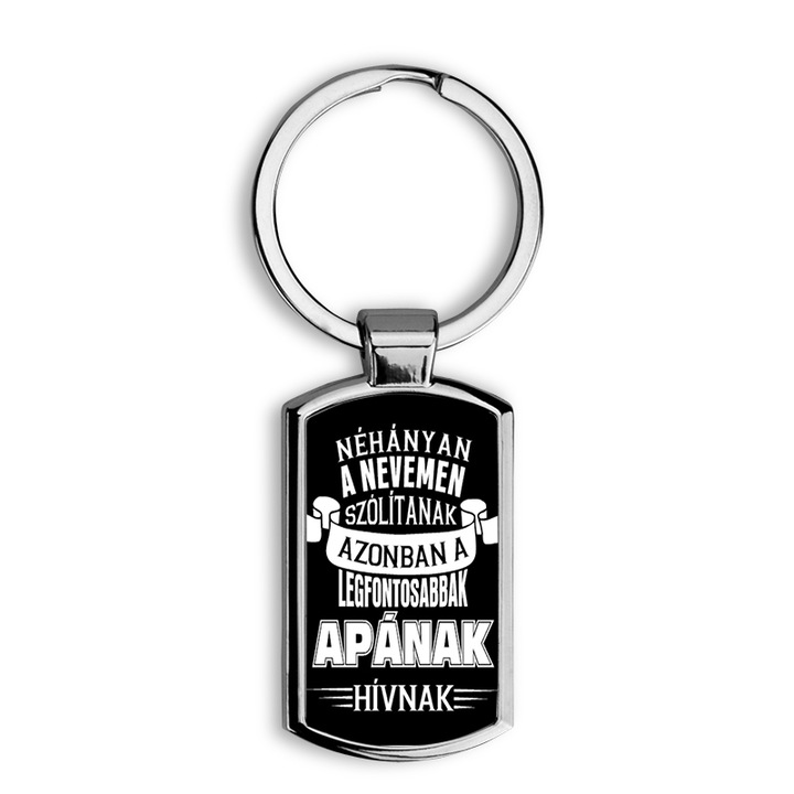 Apa névnap mintás fém kulcstartó