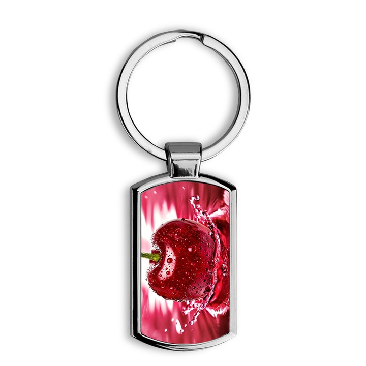 Cseresznye mintás fém kulcstartó