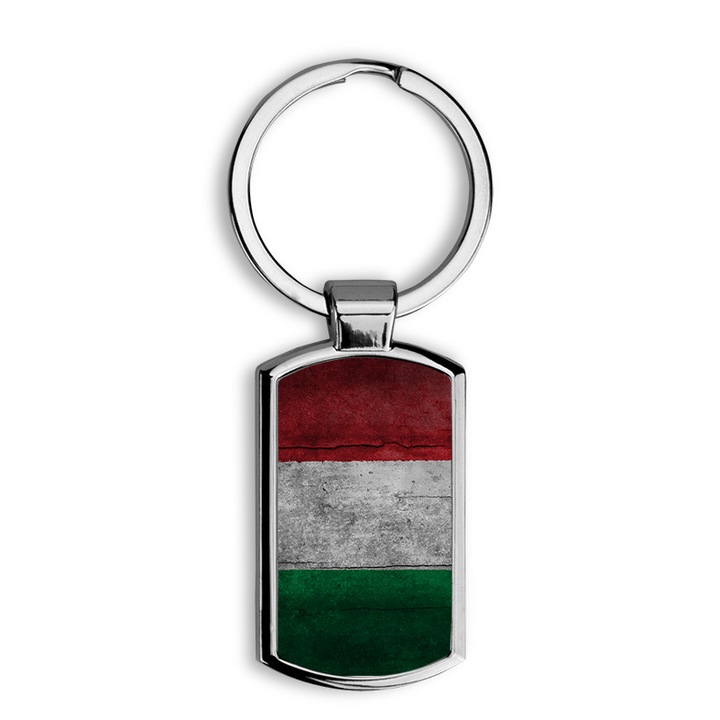 Magyar zászló mintás fém kulcstartó 2