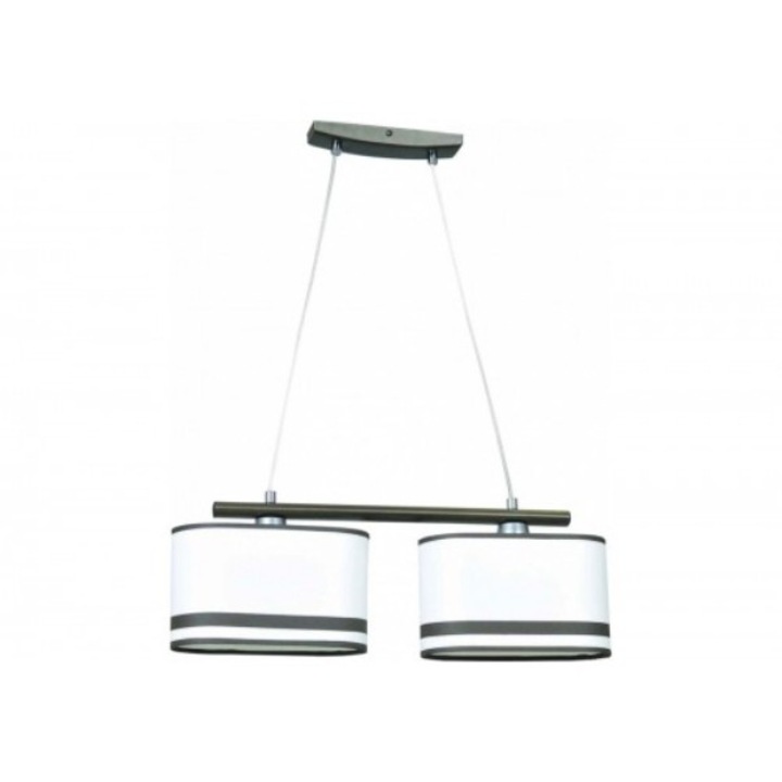 Lustra Emibig Gondola 2 becuri E27 x maxim 60W suport metalic si abajur din plastic