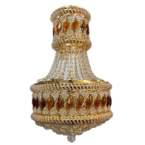 Lustra cristal eleganta ,schelet auriu ,inaltime ajustabila , 912/400 Diametru 40 cm