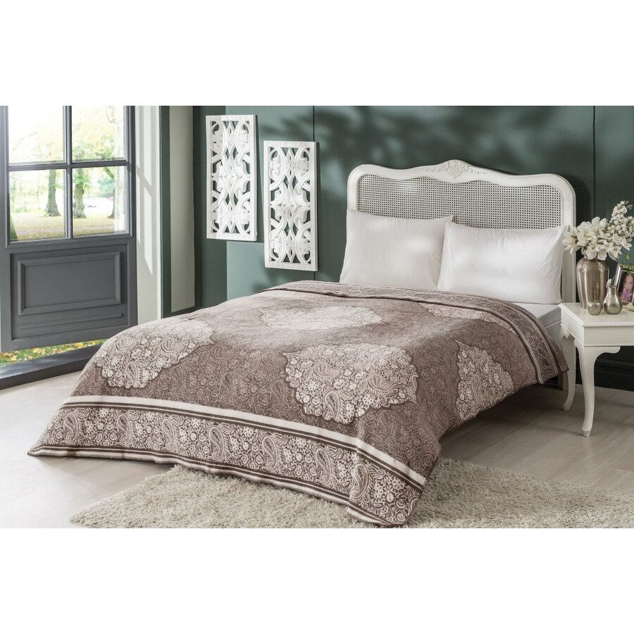 Patura bumbac si fibra mixta 200x220cm, TAC, Aryan Cappuccino