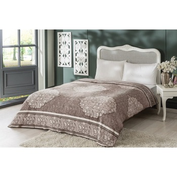 Patura bumbac si fibra mixta 200x220cm, TAC, Aryan Cappuccino Patura bumbac si fibra mixta 200x220cm, TAC, Aryan Cappuccino