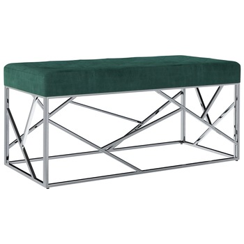 Bancheta intrare, vidaXL, Catifea/Otel, 97 x 44 x 46 cm, Verde Bancheta intrare, vidaXL, Catifea/Otel, 97 x 44 x 46 cm, Verde
